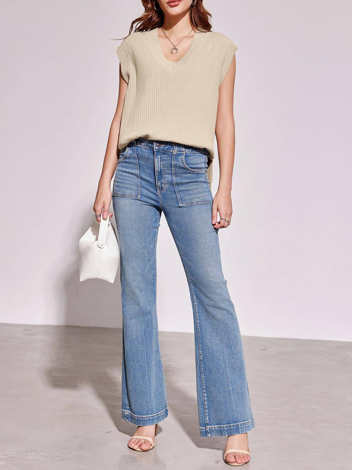 V-neck Sleeveless Sweater