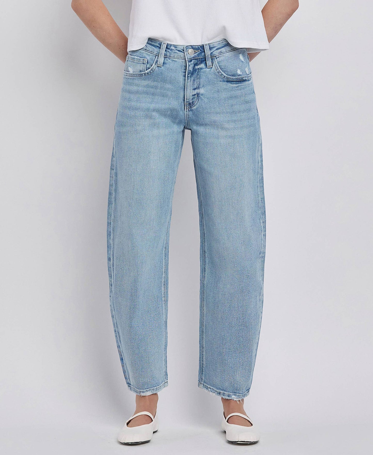 Lovervet by VERVET - HIGH RISE BARREL LEG JEANS