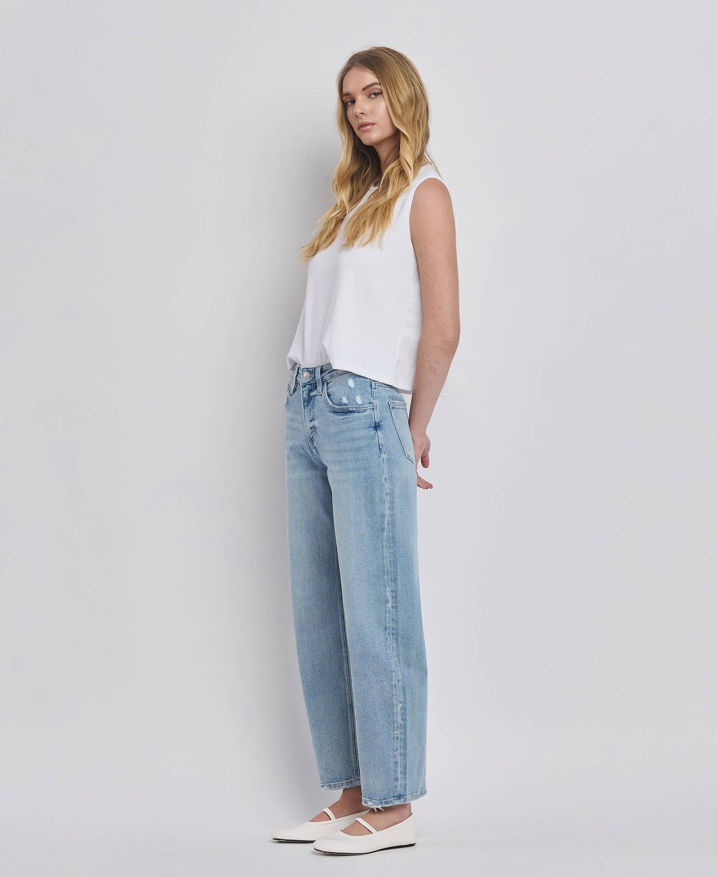 Lovervet by VERVET - HIGH RISE BARREL LEG JEANS