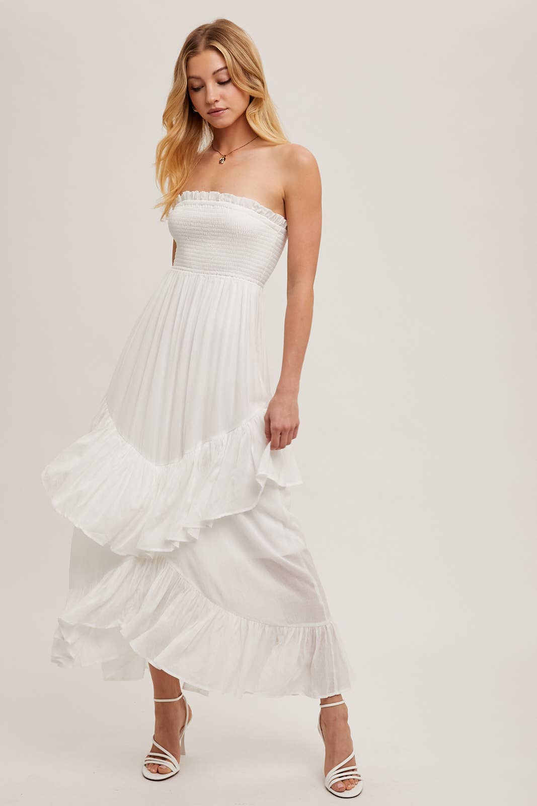 BOHO RUFFLE MIDI DRESS