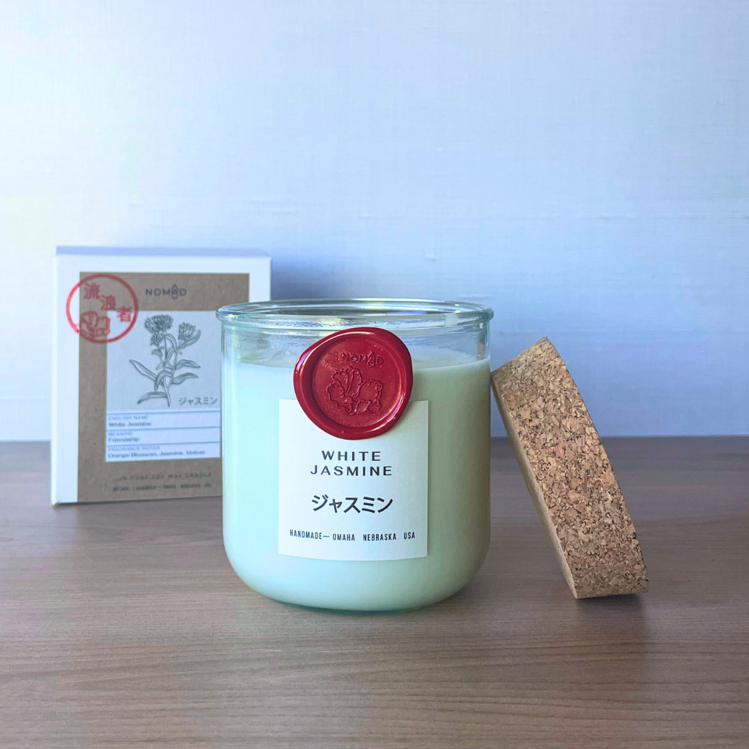 Nomad Wax Co. - White Jasmine Niwa Floral Candle - 10oz
