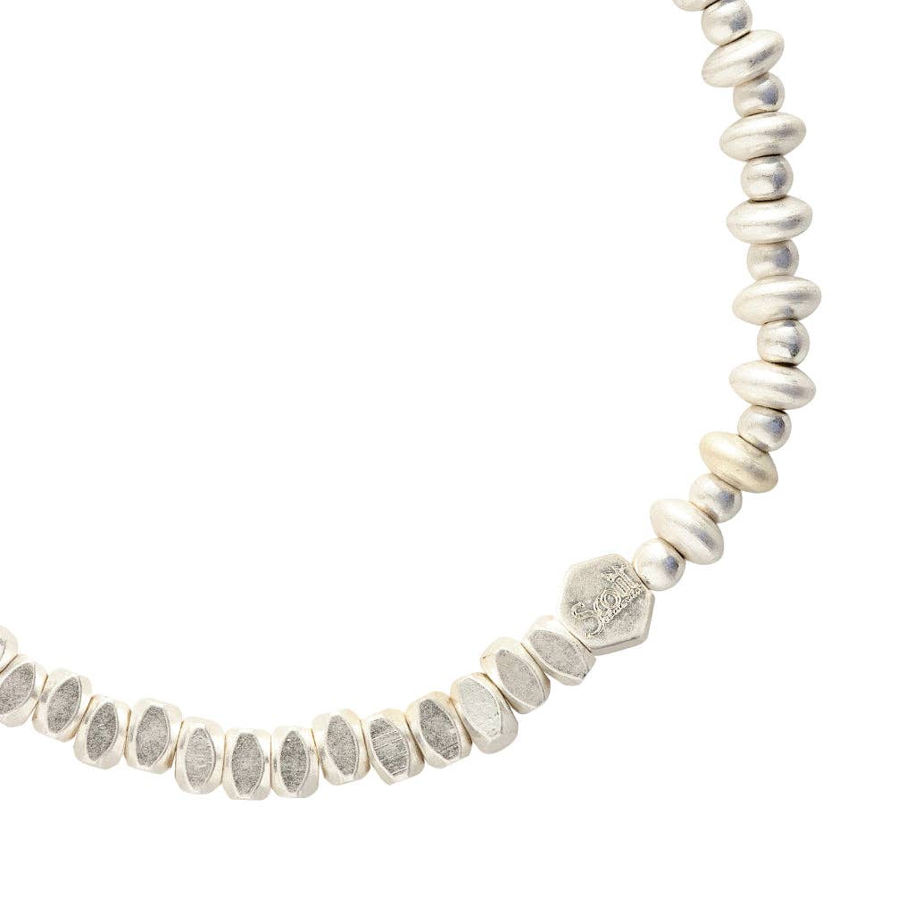 Scout Curated Wears - Mini Metal Stacking Bracelet - Mixed Beads Silver