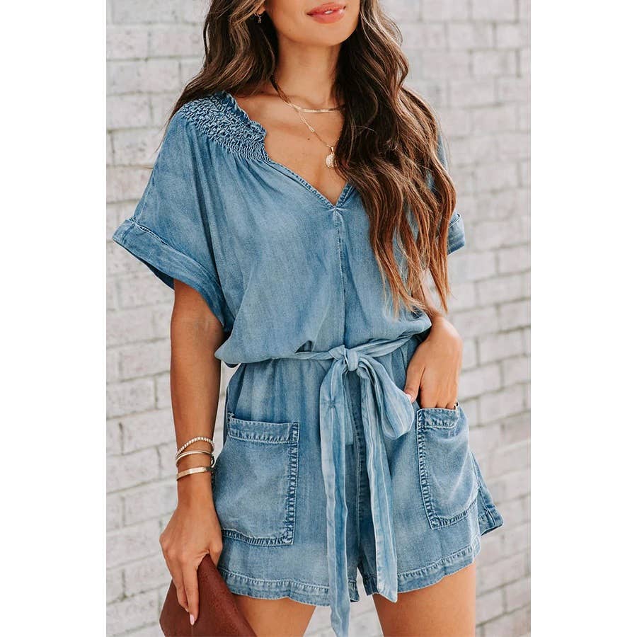 Denim Washed Romper