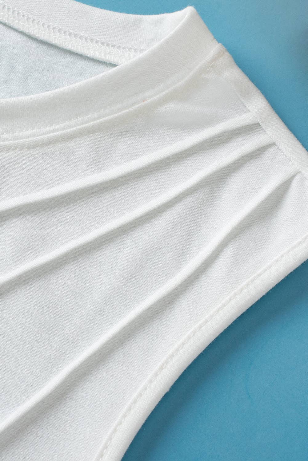 White Pleated Tank Top