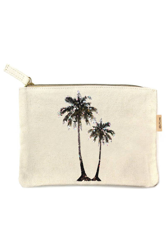 Palm Tree Cotton Canvas Eco Pouch Bag