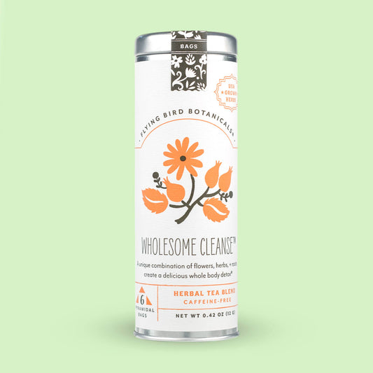 Flying Bird Botanicals - Wholesome Cleanse – 6 Tea Bag Tin