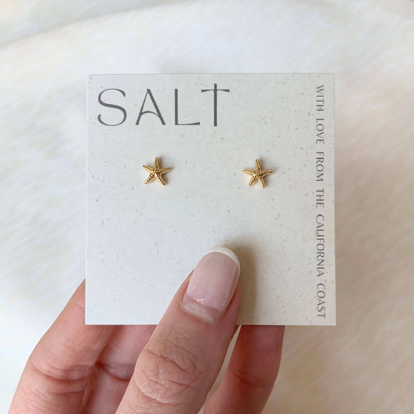 SALT by Sarah Curtis - STARFISH STUDS | gold | dainty sea star stud earrings