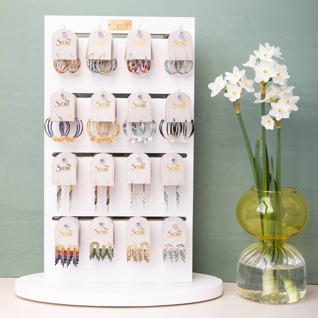 Scout Curated Wears - Chromacolor Miyuki Thread Earring - Dark Multi/Gold
