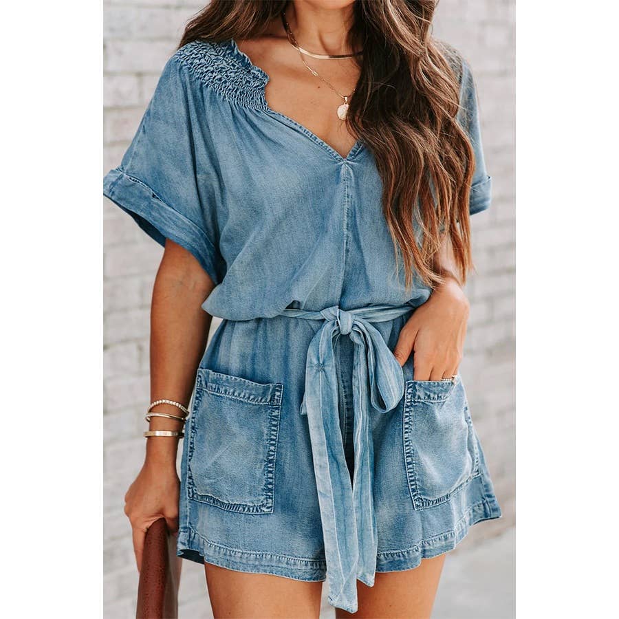 Denim Washed Romper
