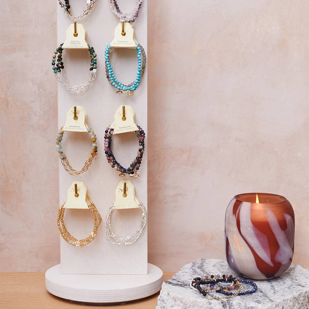 Scout Curated Wears - Mini Metal Stacking Bracelet - Mixed Beads Silver