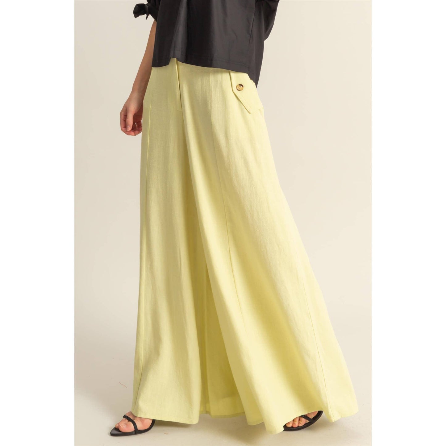 Linen Blend Flowy Pant