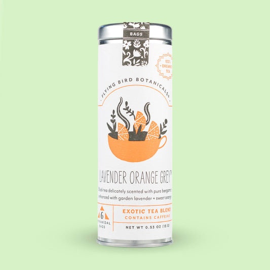 Flying Bird Botanicals - Lavender Orange Grey – 6 Tea Bag Tin