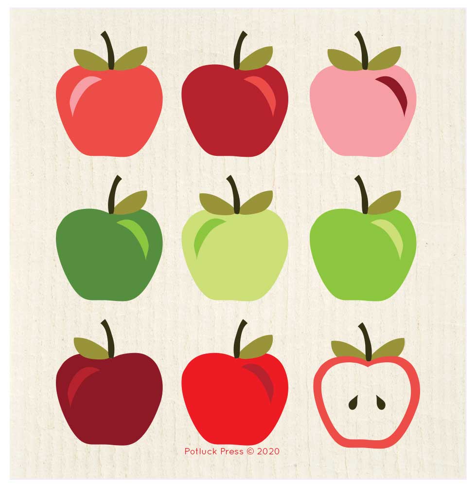 Apples Multicolor Swedish Dishcloth