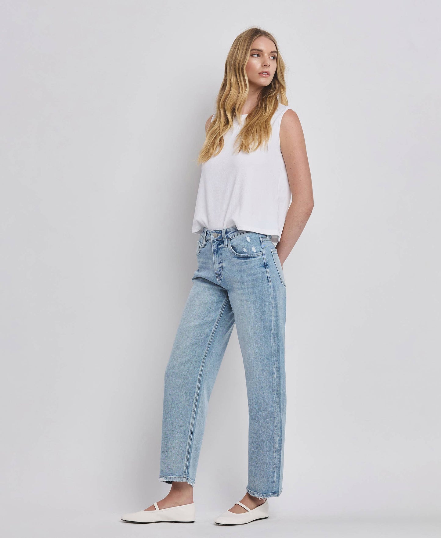 Lovervet by VERVET - HIGH RISE BARREL LEG JEANS