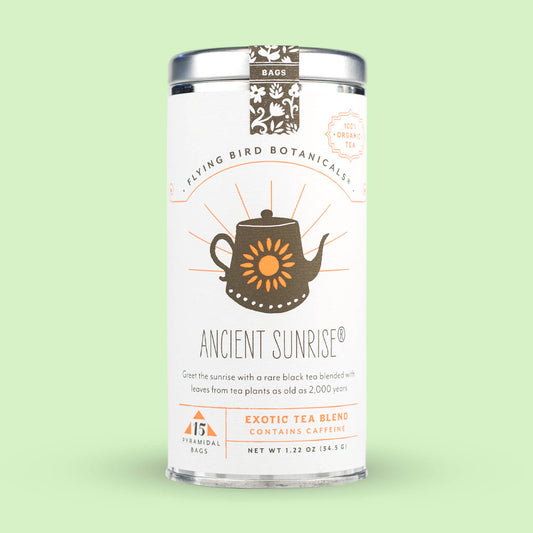 Flying Bird Botanicals - Ancient Sunrise – 15 Tea Bag Tin