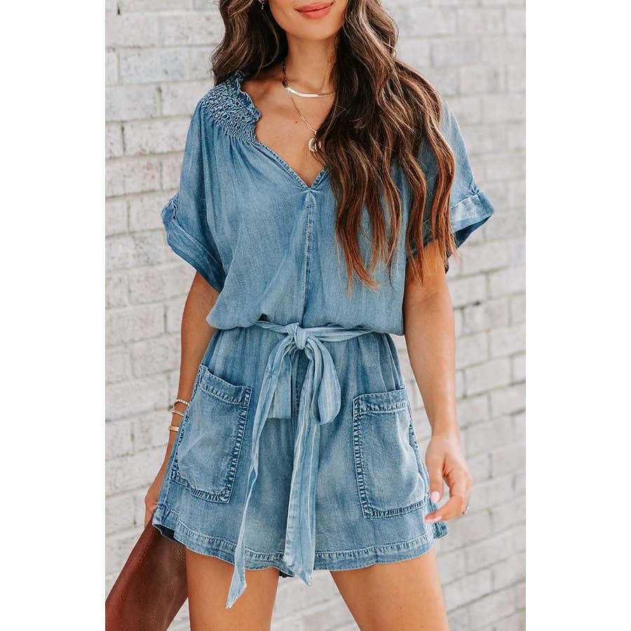 Denim Washed Romper