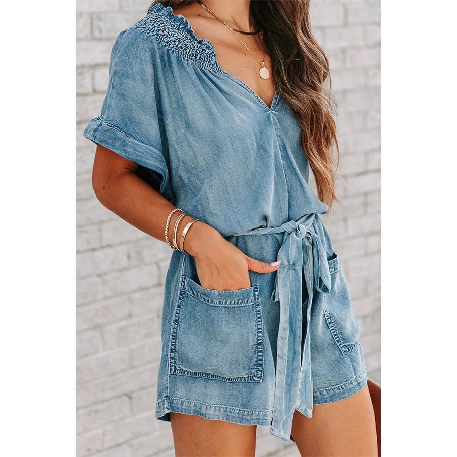 Denim Washed Romper
