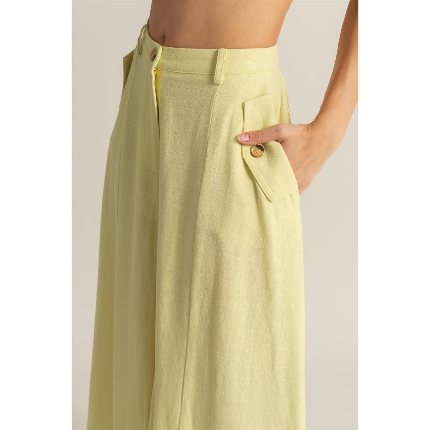 Linen Blend Flowy Pant
