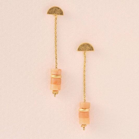 Scout Curated Wears - Stone Meteor Thread/Jacket Earring - Sunstone/Gold