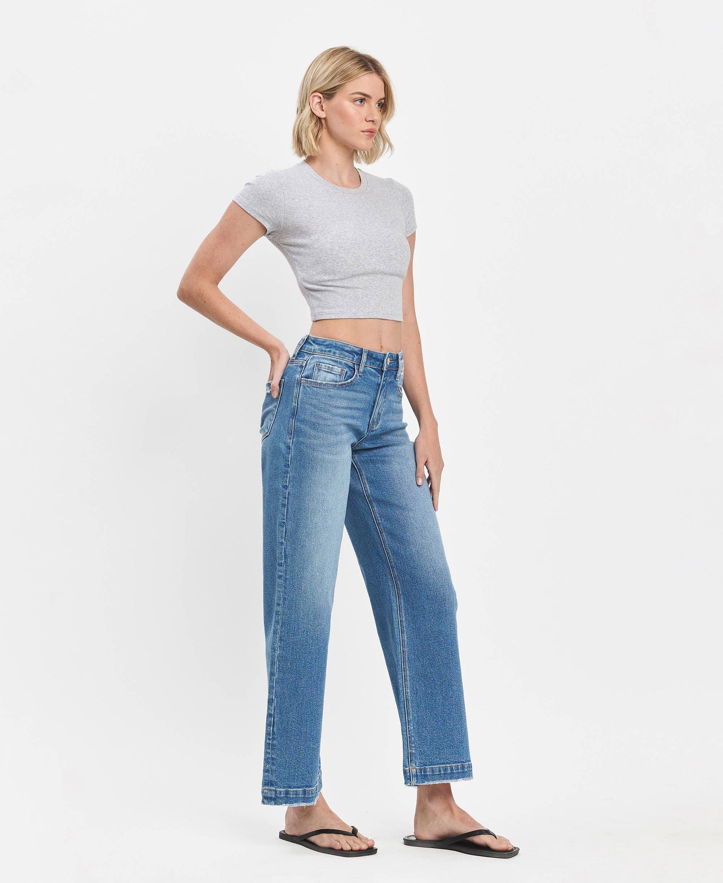 Lovervet by VERVET - HIGH RISE TROUSER WIDE JEANS