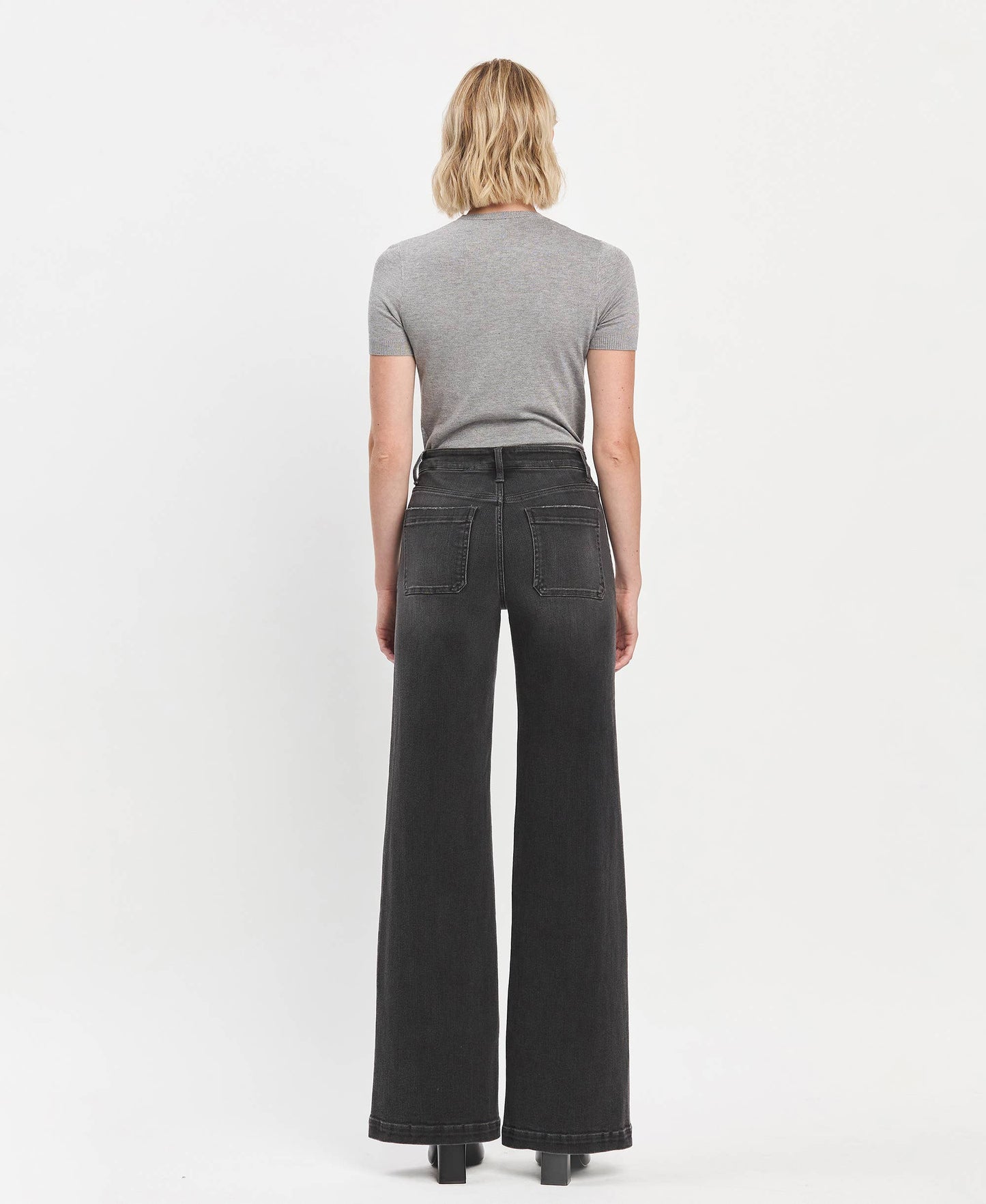 VERVET by FLYING MONKEY - HIGH RISE WIDE TROUSER JEANS