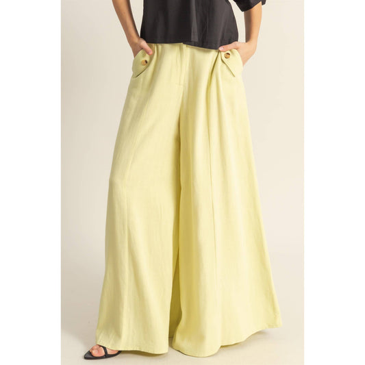 Linen Blend Flowy Pant
