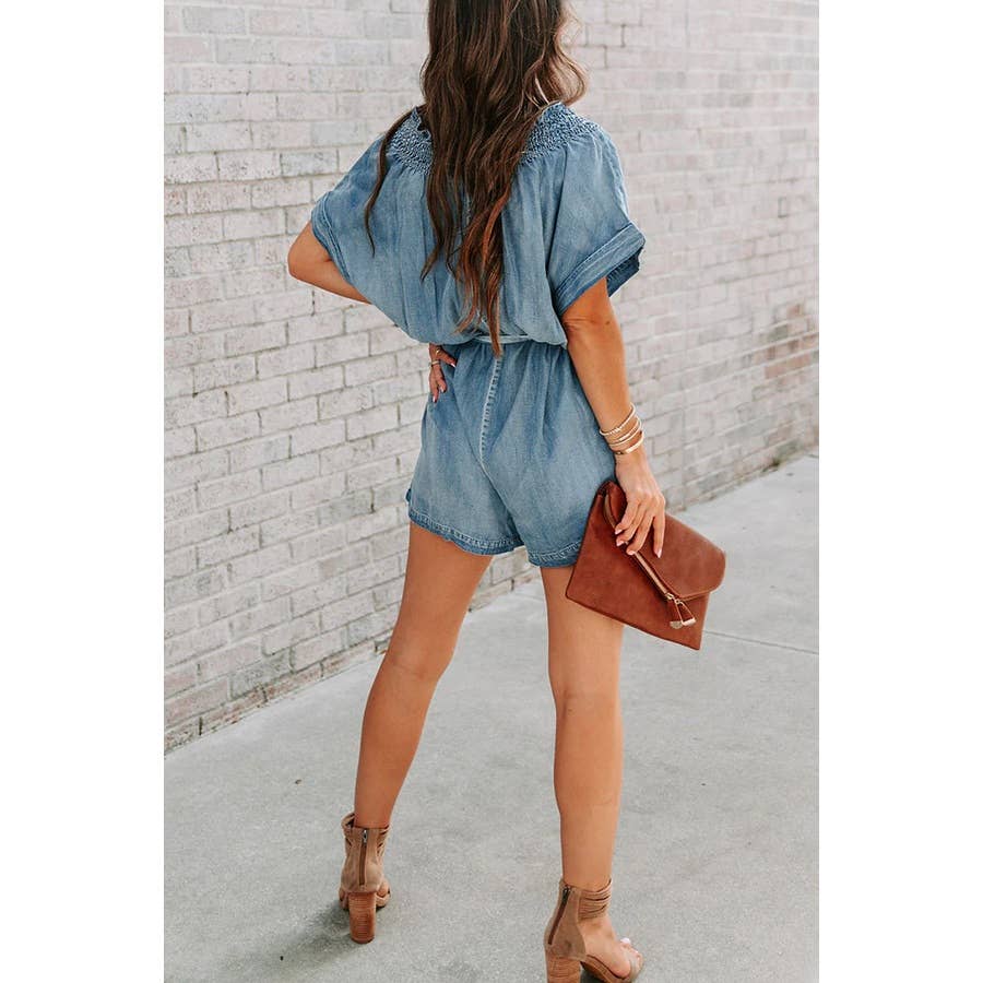 Denim Washed Romper