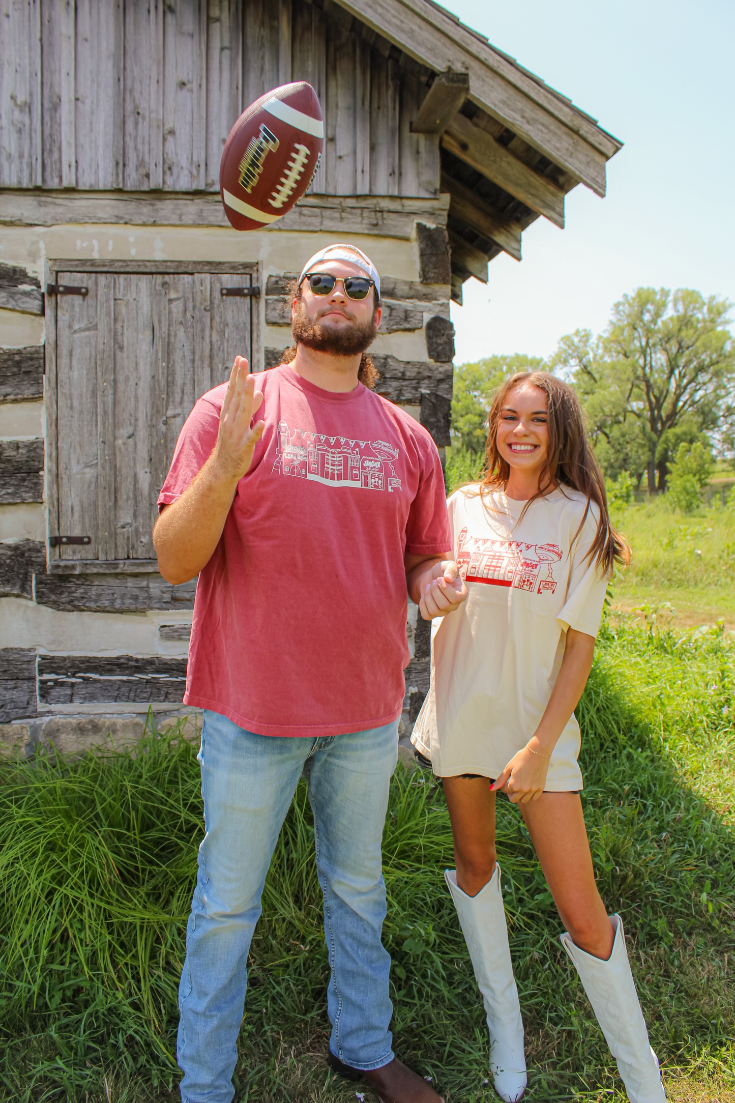 Raine Company - Nebraska Gameday Village Tee Ivory