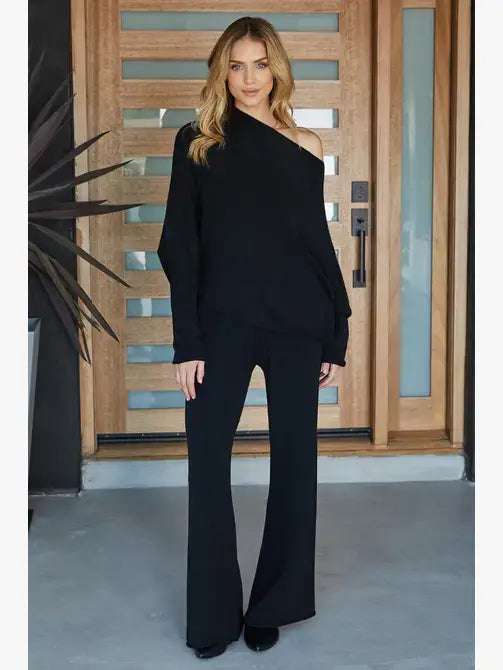 MILIO MILANO - ASYMMETRICAL SWEATER (37709/330105-BLACK)
