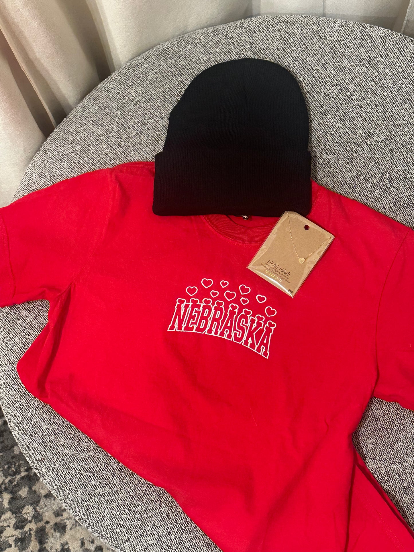 Nebraska Hearts (Embroidered) T-shirt