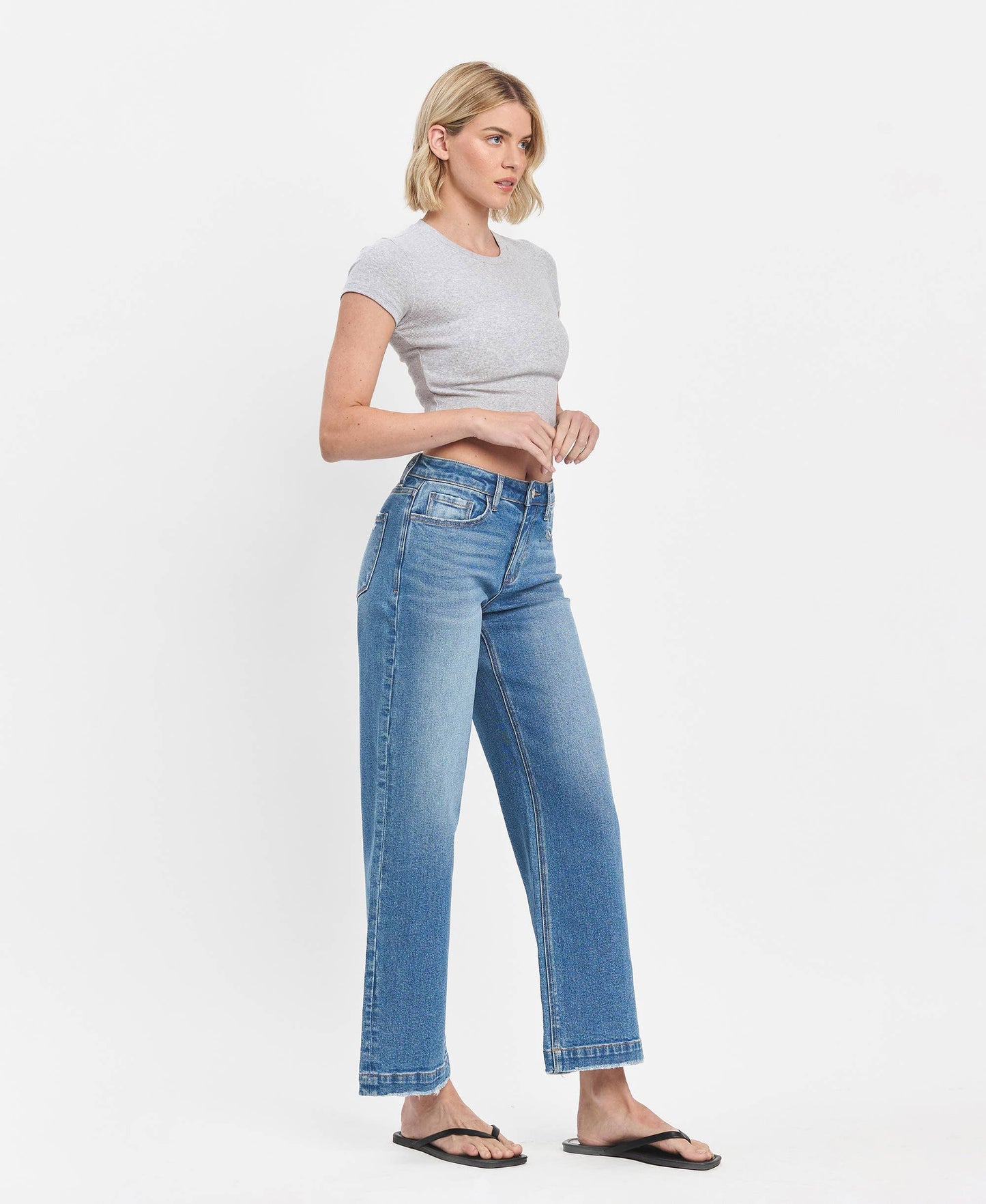 Lovervet by VERVET - HIGH RISE TROUSER WIDE JEANS