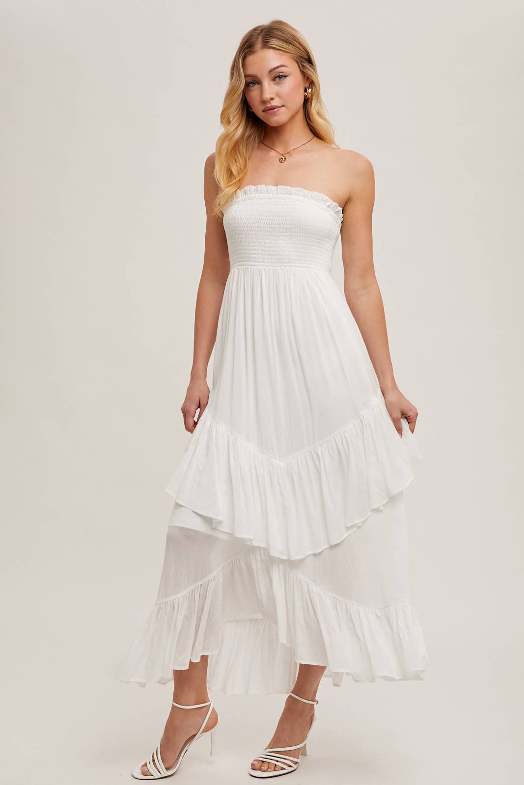 BOHO RUFFLE MIDI DRESS