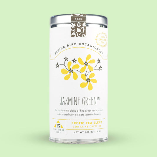 Flying Bird Botanicals - Jasmine Green – 15 Tea Bag Tin