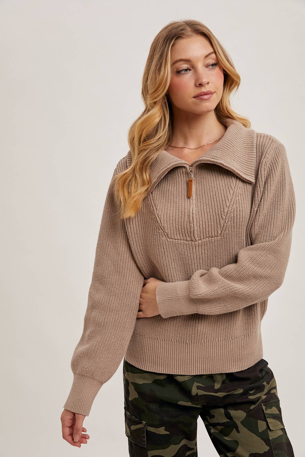 HALF ZIP SWEATER