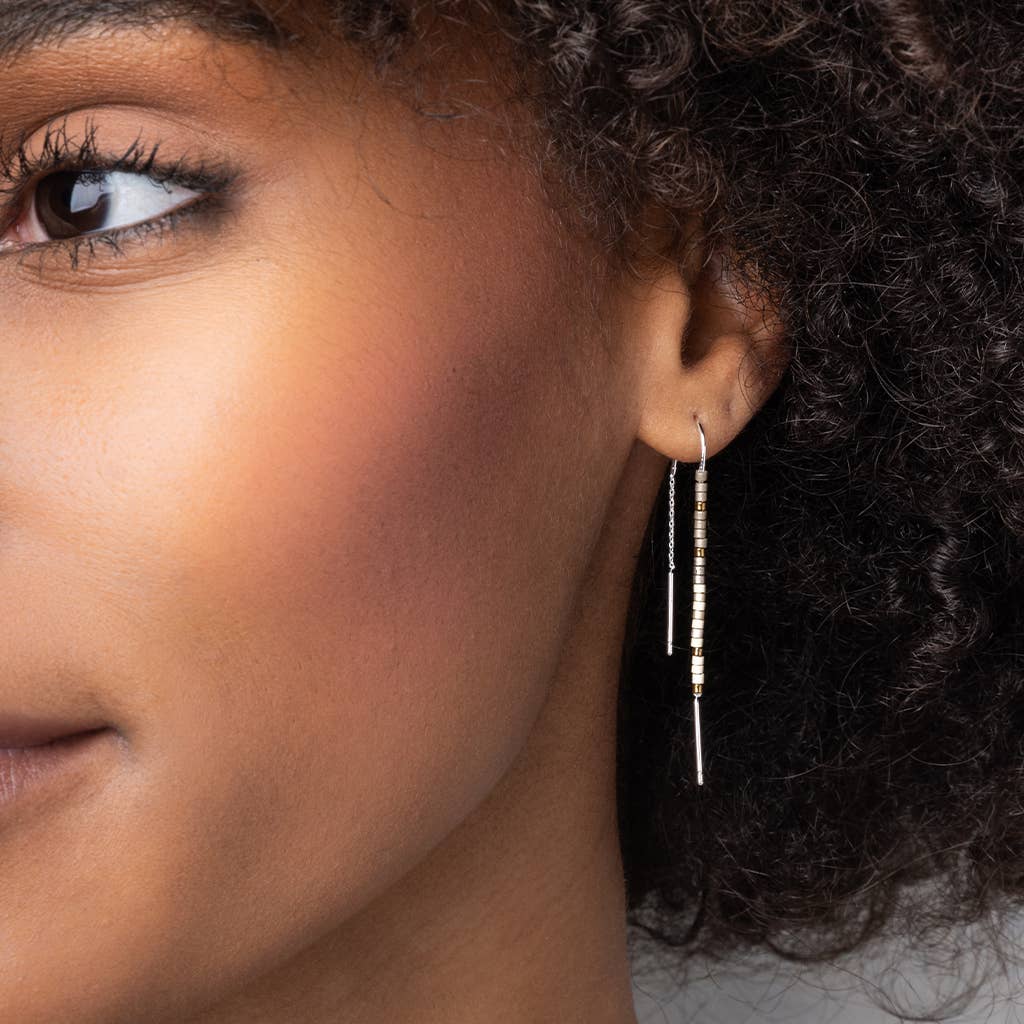 Scout Curated Wears - Chromacolor Miyuki Thread Earring - Cobalt Multi/Gold