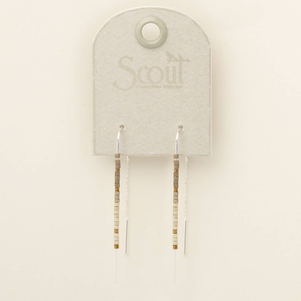 Scout Curated Wears - Chromacolor Miyuki Thread Earring - Pewter Multi/Silver