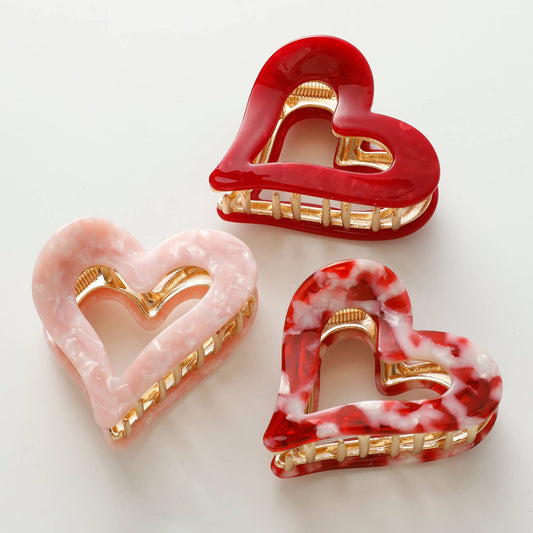 VDay Heart Metal Claw Clip