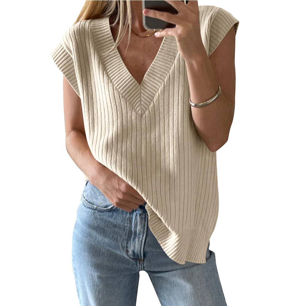 V-neck Sleeveless Sweater