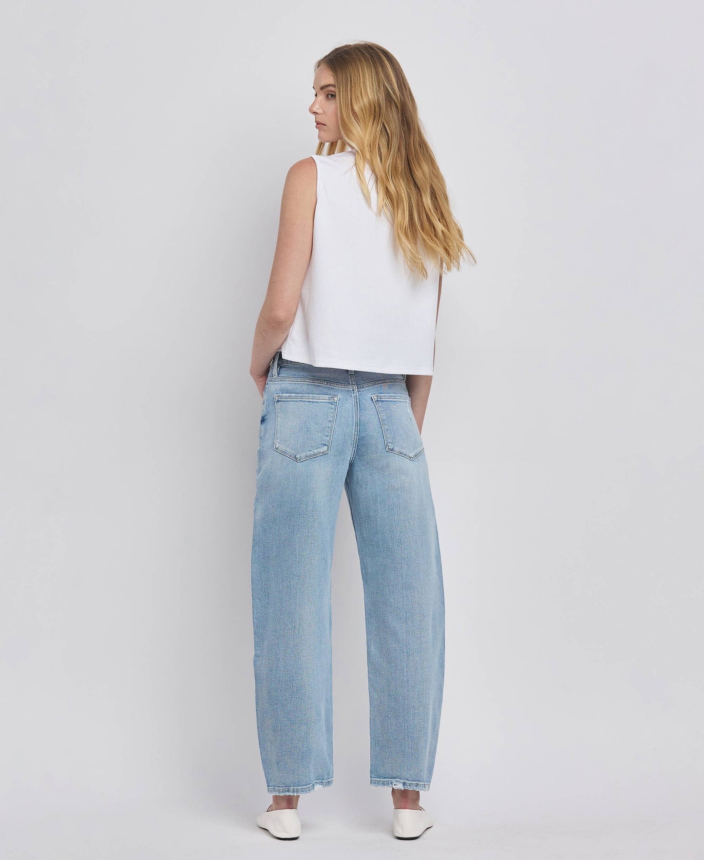 Lovervet by VERVET - HIGH RISE BARREL LEG JEANS