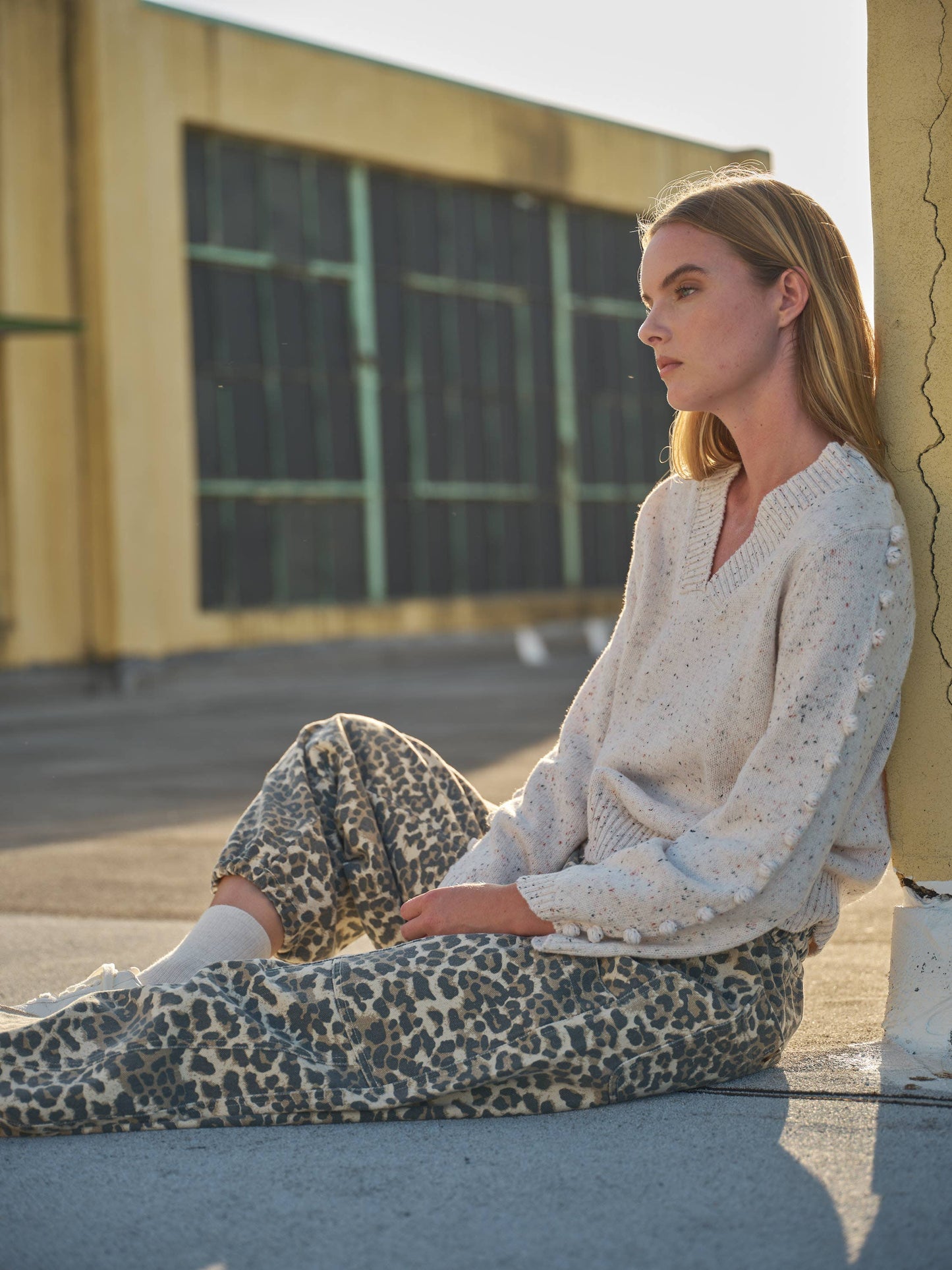 Aaron & Amber - LEOPARD PRINT RELAXED FIT PULL-ON PANTS