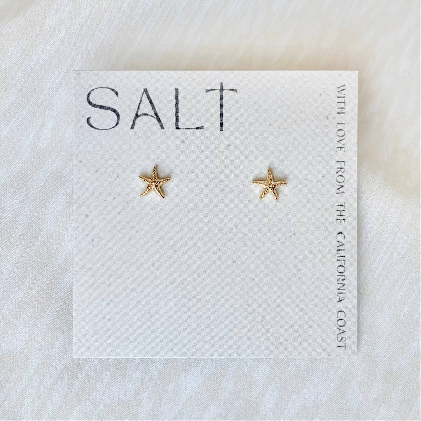 SALT by Sarah Curtis - STARFISH STUDS | gold | dainty sea star stud earrings