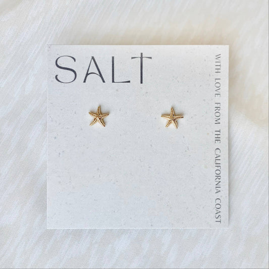 SALT by Sarah Curtis - STARFISH STUDS | gold | dainty sea star stud earrings