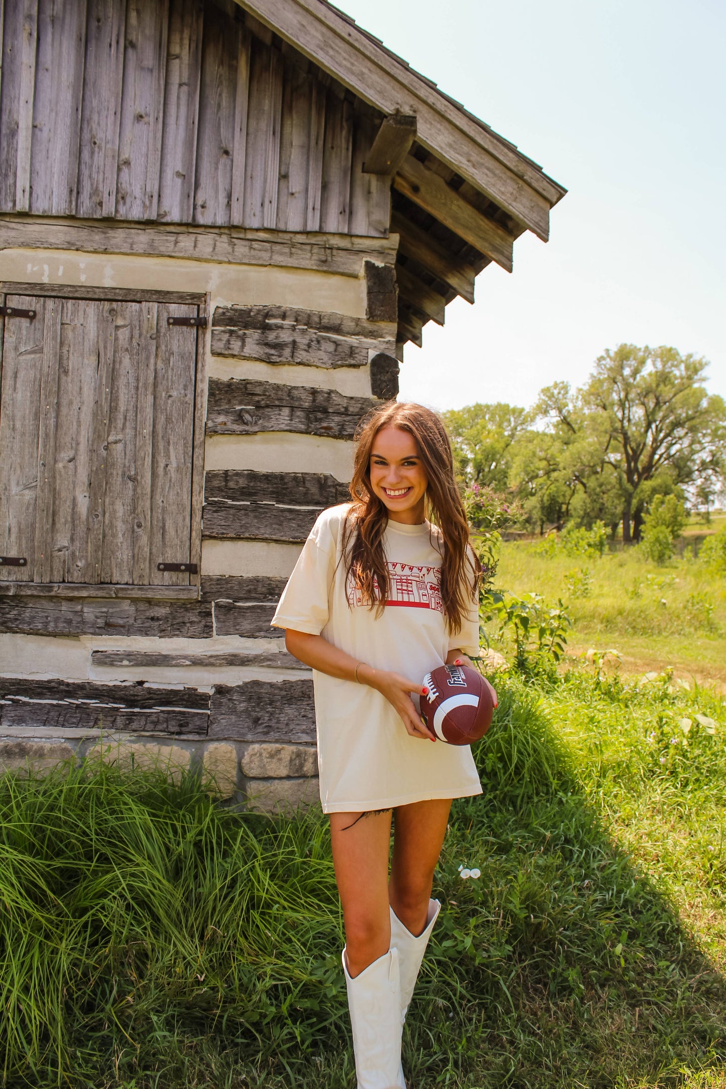 Raine Company - Nebraska Gameday Village Tee Ivory