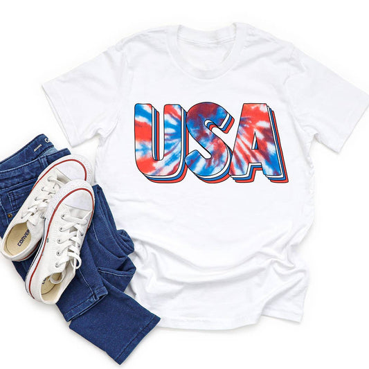 Tie Dye USA graphic tee