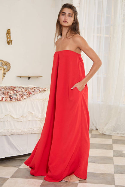 BUCKETLIST - Strapless Flowy Jumpsuit