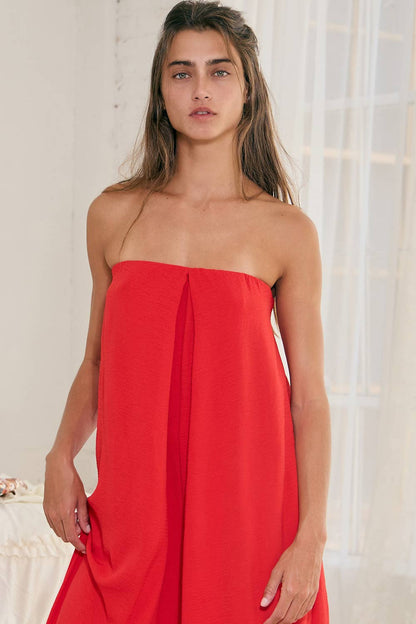 BUCKETLIST - Strapless Flowy Jumpsuit