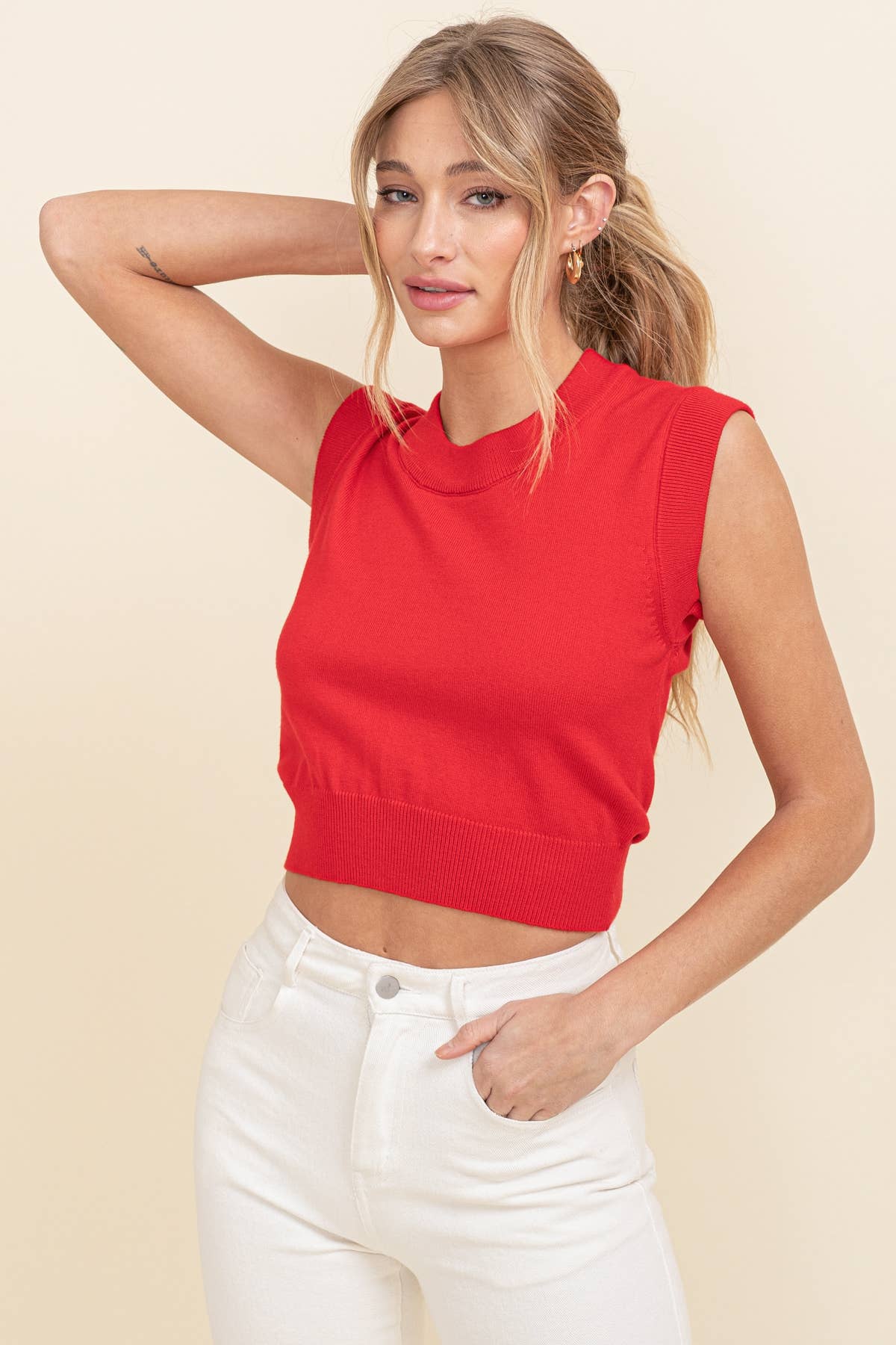 Cloud Ten - Rib Neck Knit Sweater