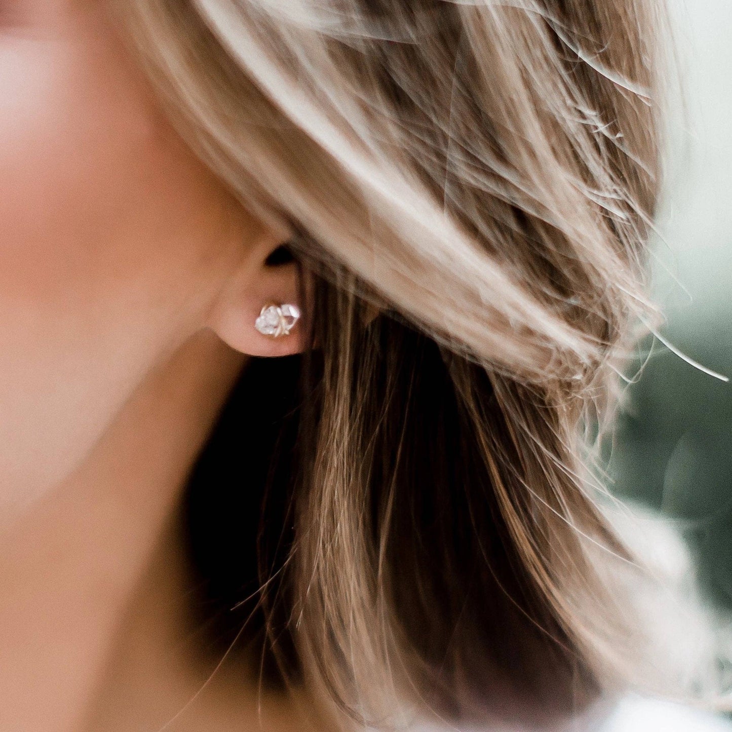 Barberry & Lace Handmade Jewelry - Herkimer Diamond Earrings | 14k Gold Fill & Sterling Silver