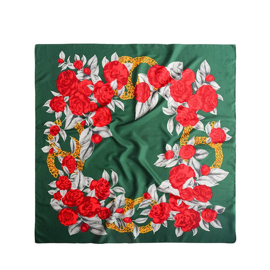 Scarf with Camellia Flower Pattern