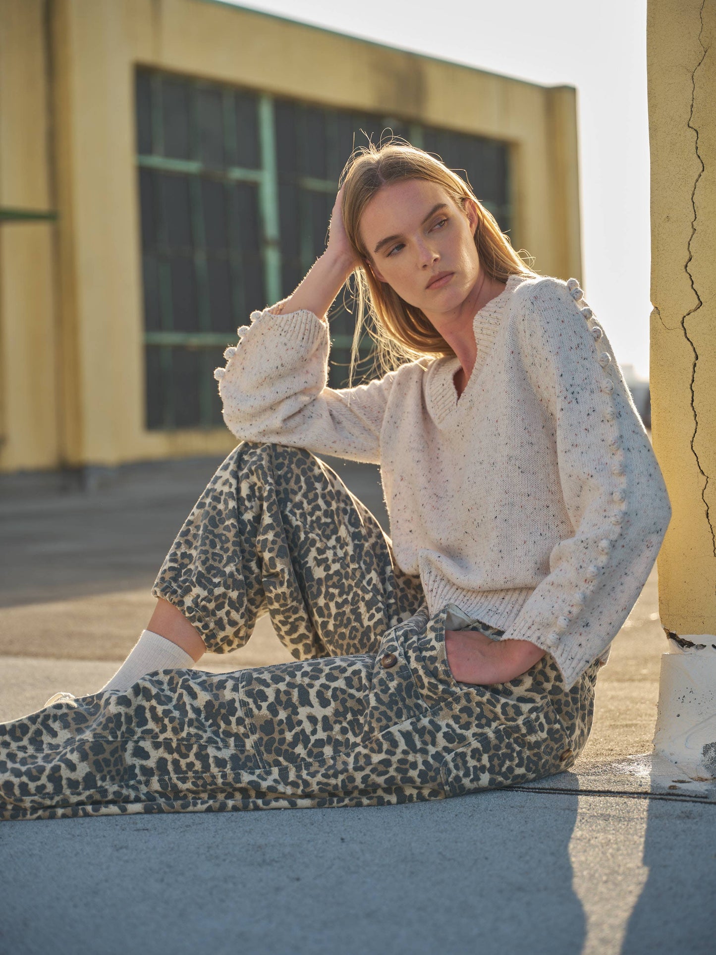 Aaron & Amber - LEOPARD PRINT RELAXED FIT PULL-ON PANTS